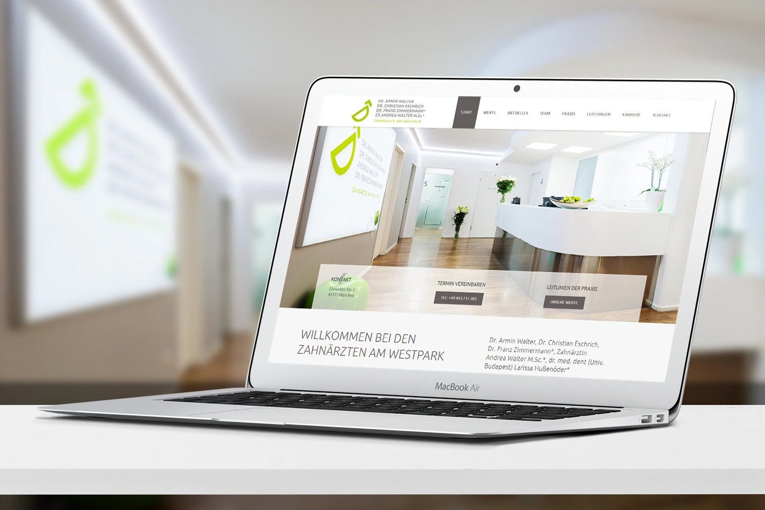 Zahnarztpraxis Dres. Walter und Eschrich München Webdesign