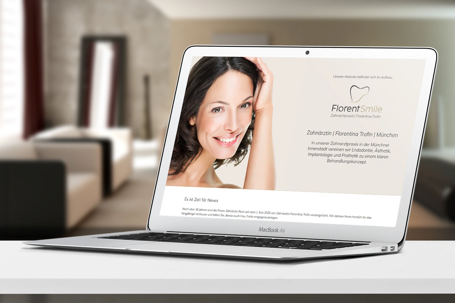 Mockup mit der Website von Trofin Florentina 