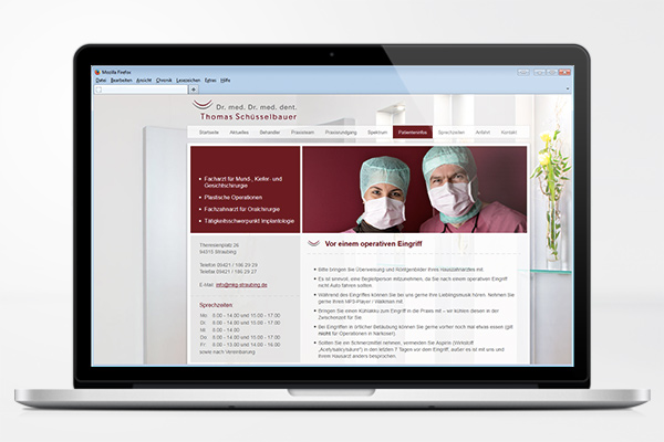 Website Homepage Design für Dr. Dr. Schüsselbauer Thomas