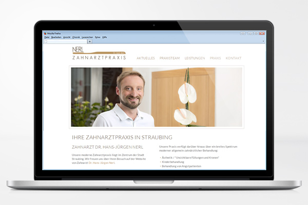 Website Zahnarzt-Homepage Design für Dr. Hans-Jürgen Nerl in Straubing