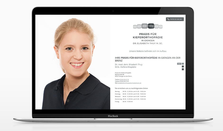 Praxis für Kieferorthopädie Dr. Elisabeth Thuy in Giengen an der Brenz, Webvisitenkarte