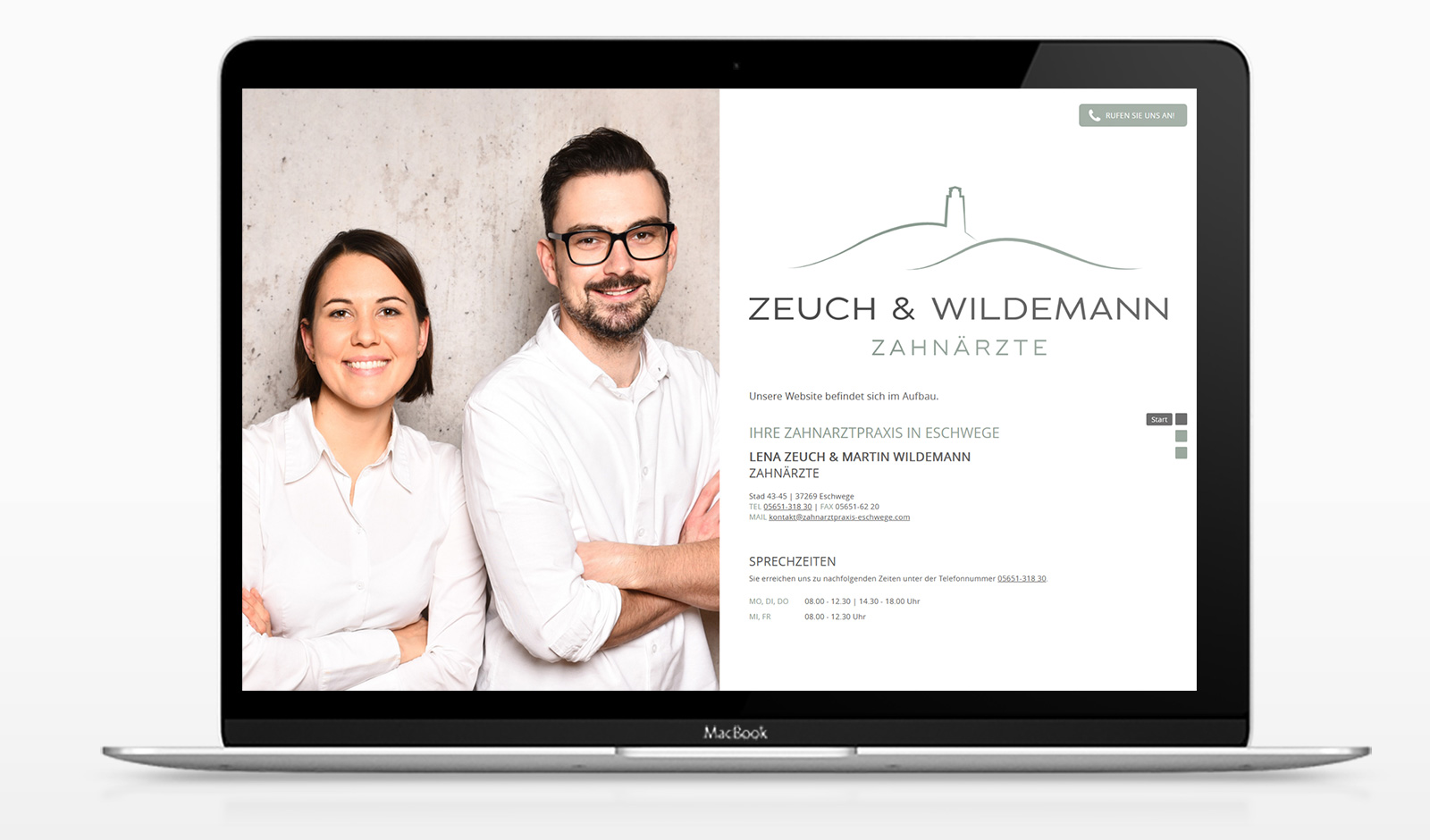 Webvisitenkarte für Zahnärzte Lena Zeuch & Martin Wildemann in Eschwege