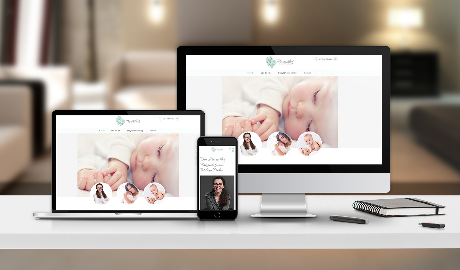 Herzschlaf Babyschlafcoaching Melissa Rieder in Viereth-Trunstadt, Webdesign